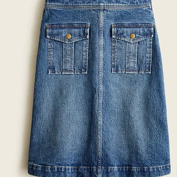 JCrew Jean Skirt with front patch pockets. Size 6. NWT. - Picture 3 of 10